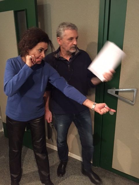 Répétition Darina Al Joundi (Leila) et Pascal Deux (réalisateur)