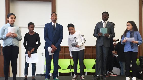 6 élèves "candidats" du collège Diderot, à Aubervilliers ©Radio France - Ludovic Piedtenu