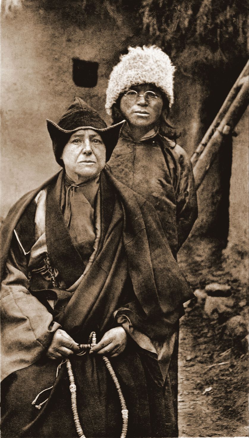 Alexandra et Yongden, au Tibet septentrional, vers 1920-1923, Maison A. David-Neel, Digne-les-Bains