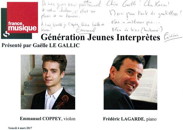 Livre d'Or Emmanuel Coppey / Frédéric Lagarde
