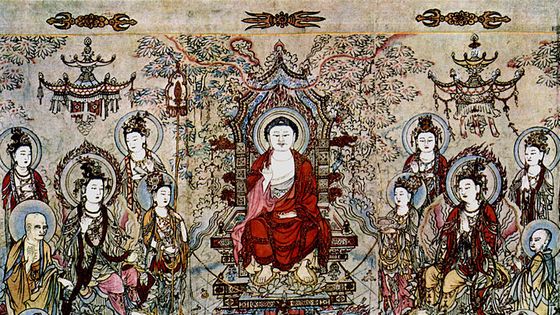 Zhang Shengwen (Chang Sheng-wen). L'enseignement de Bouddha Sakyamuni. Vers 1173/1176, XIIe siècle - Wikicommons