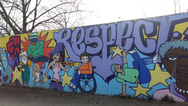 fresque à proximité de la dalle d'Argenteuil