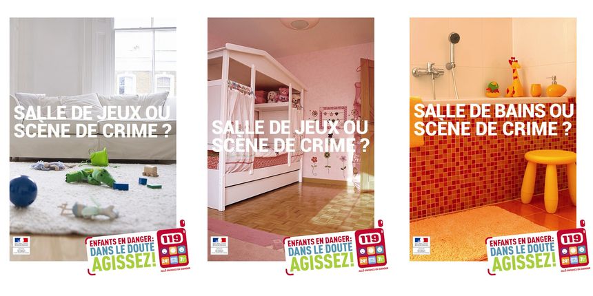 Visuels de la campagne de sensibilisation aux violentes faites aux enfants