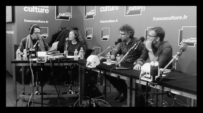 De gauche à droite Antoine Guillot, Charlotte Garson, Rémi Lucas et Christophe Blain au Livre Paris
