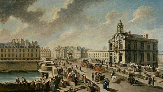 Le Pont-Neuf et la Pompe de la Samaritaine, vu du quai de la Mégisserie, vers 1750-1760 - Nicolas Raguenet - Paris, Musée Carnavalet