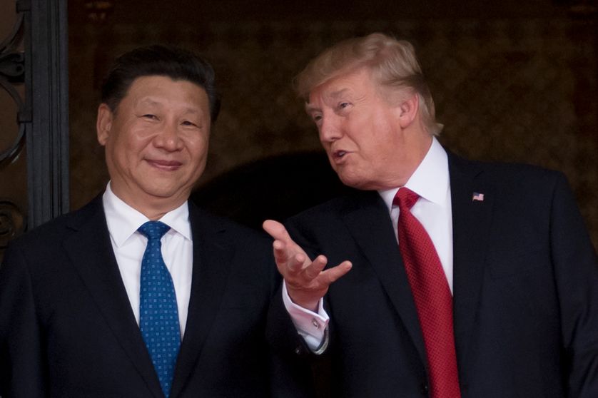 Donald Trump accueille le président chinois Xi Jinping dans sa résidence de Mar a Lago en Floride 07 avril 2017.