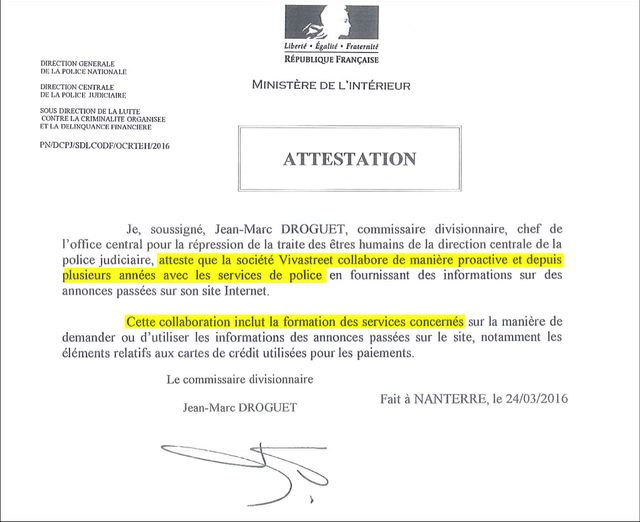 Attestation de Jean-Marc Droguet