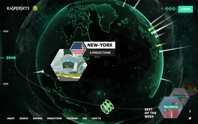 La Terre est modélisée en 3D, avec plusieurs points accessibles