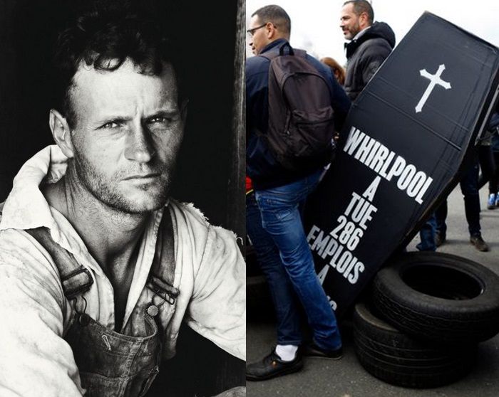 "Alabama Tenant Farmer Floyd Bourroughs" par Walker Evans // L'usine Whirlpool d'Amiens le 26 avril 2017