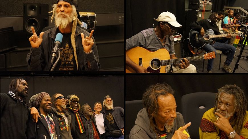Les musiciens d'Inna de Yard et Hélène Lee au Studio 108 de Radio France