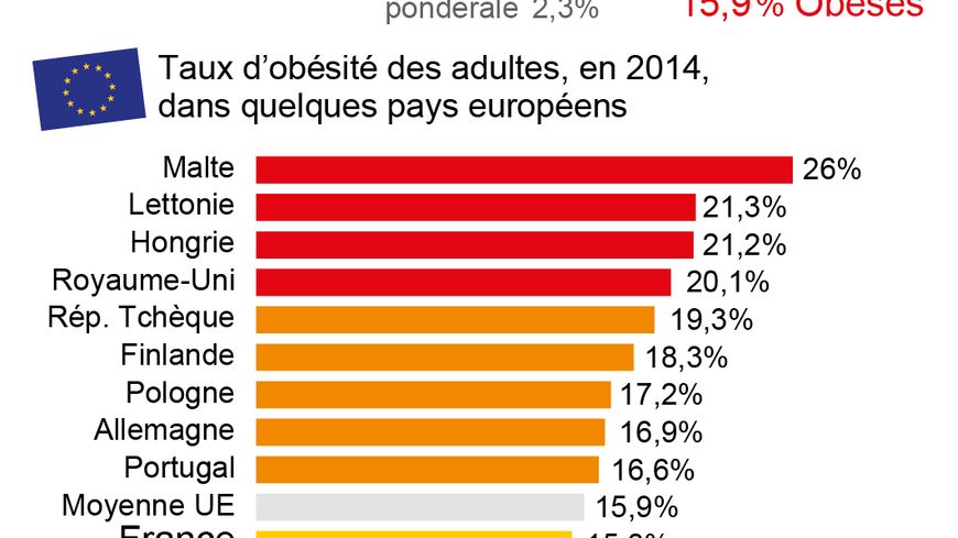 Près d'un adulte européen sur 6 est obèse.