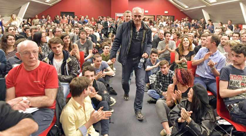 Philippe Poutou en meeting à Nantes le mercredi 29 mars 2017