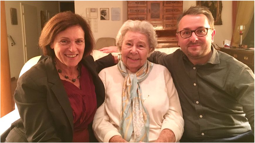 Chez Christa Ludwig, le 14 novembre 2016... Avec Périne Menguy (réalisatrice) et Stéphane Grant (producteur)...