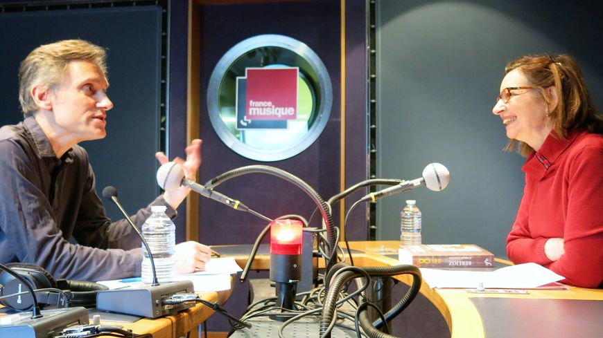 France Musique, studio 142... Philippe Venturini & Marie-Hélène Coudroy-Saghaï (de g. à d.)