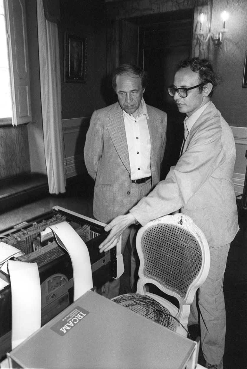 Pierre Boulez et Peppino Di Giugnio au début des années 80 à l'IRCAM