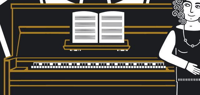 Focus sur le piano de la couverture du Piano oriental de Zeina Abirached