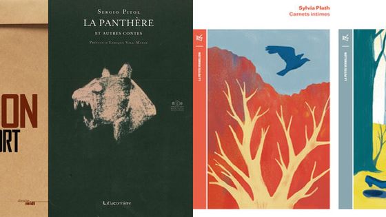 Couvertures "Un rapport", "La panthère...", "Le jour où M. Prescott est mort" et "Carnets intimes"