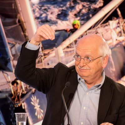 Erik Orsenna au siège du Vendée Globe, 24/11/2016