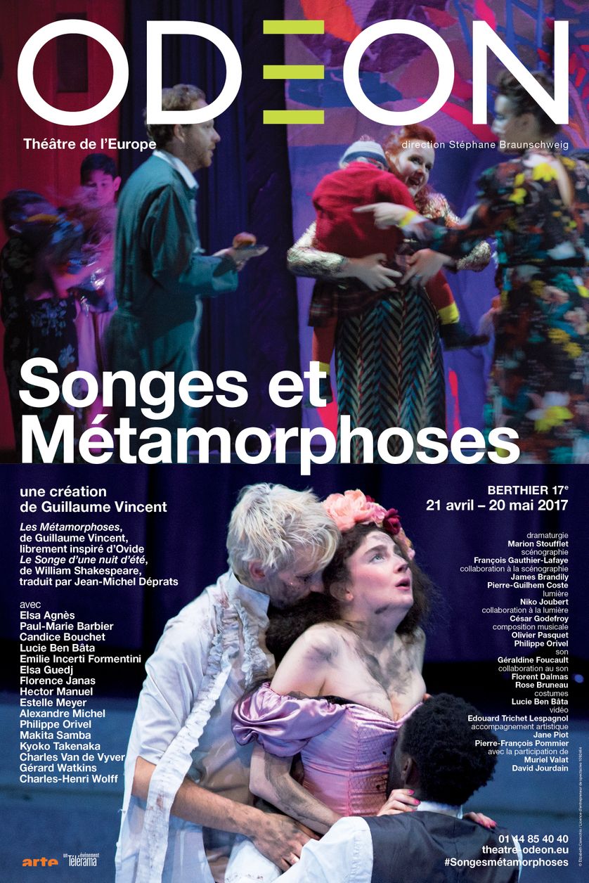 Affiche du spectacle Songes et métamorphoses à l'Odéon théâtre de l'Europe