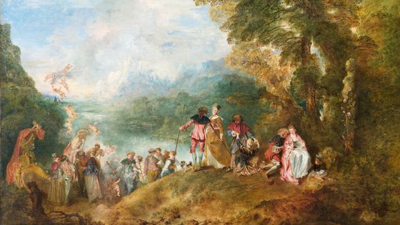 L'Embarquement pour Cythere (détail) - Antoine Watteau / DP