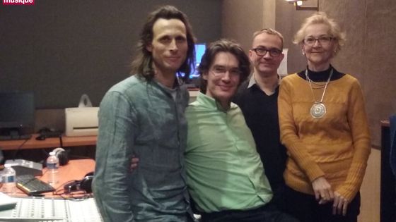 Jean-Baptiste Etchepareborde, Mario Caroli, Vincent Villetard et Doina Rotaru au studio 107 ©Radio France - Anne Montaron