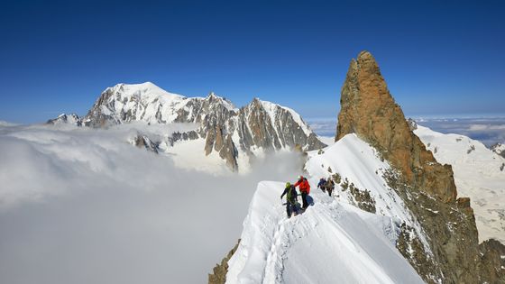 Les arêtes de Rochefort dans le massif du Mont Blanc, 25/06/2014 ©AFP - HAGENMULLER JEAN-FRANÇOIS / HEMI / HEMIS.FR / HEMIS