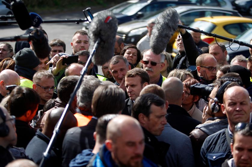 Emmanuel Macron avec les Whirlpool, 26/04/2017