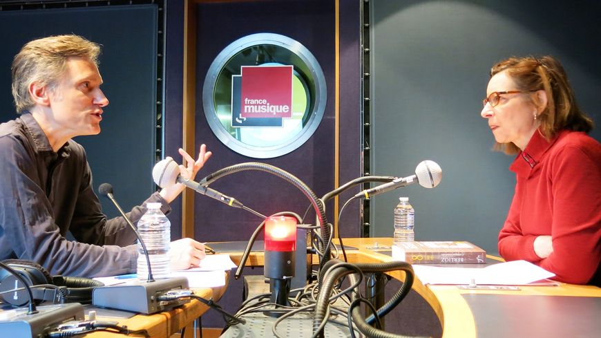 France Musique, studio 142... Philippe Venturini & Marie-Hélène Coudroy-Saghaï (de g. à d.)