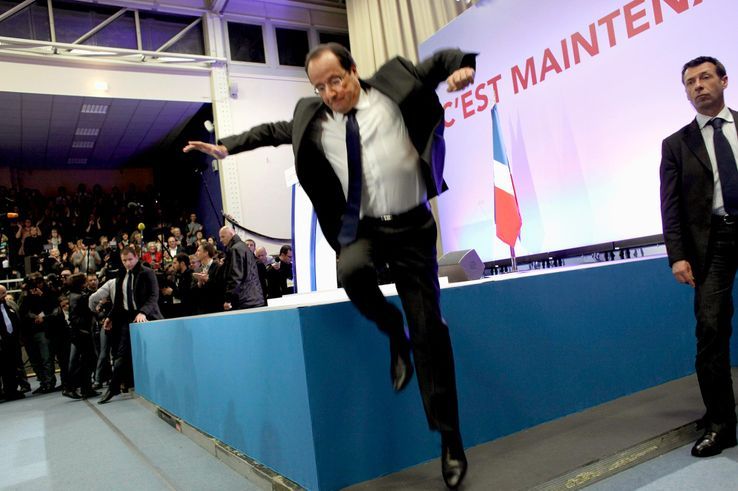 Premier tour de l’élection présidentielle, déclaration de François Hollande après l'annonce des résultats le 22 avril 2012, à Tulle.