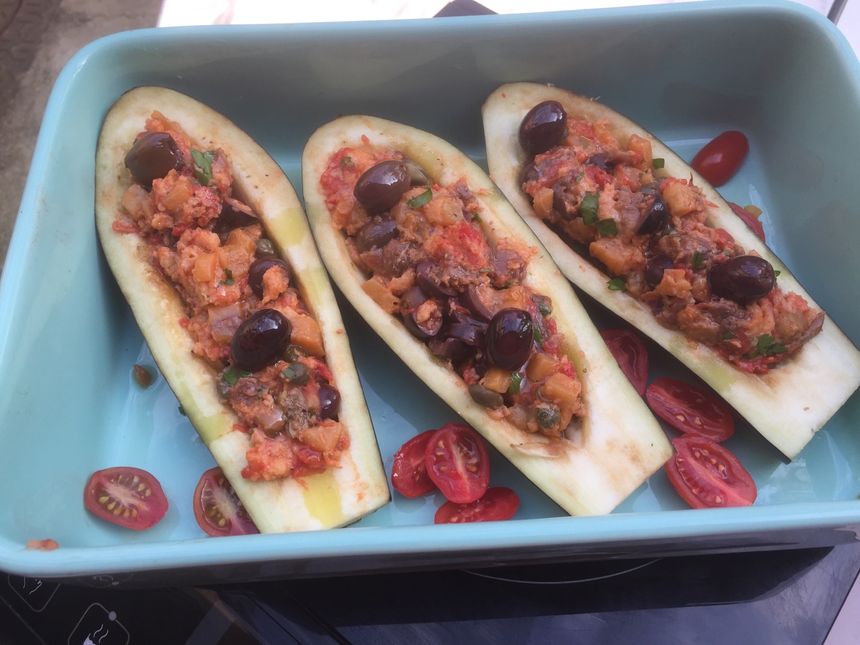 Melazanne a barchetta (Aubergine en bateau)