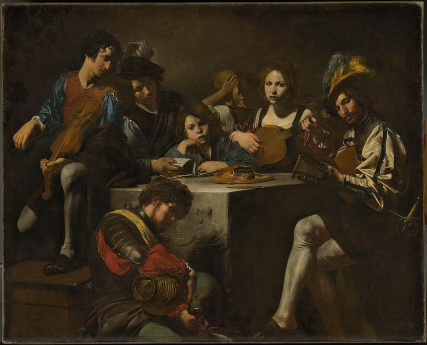 Concert au bas-relief de Valentin de Boulogne