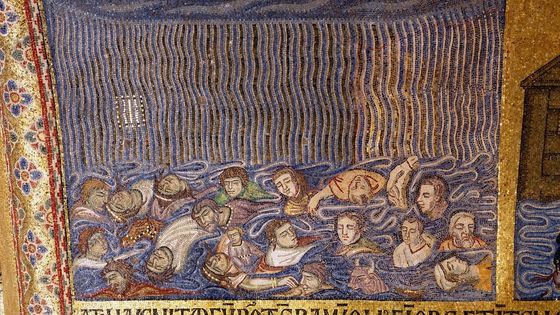 Le Déluge, mosaïque vénitienne, XIIIe siècle, basilique Saint-Marc, Venise