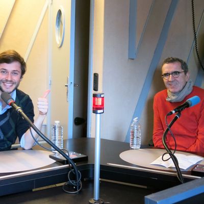 France Culture, studio 152, quelques minutes avant sur le vif !... Le metteur en scène Maxime Pascal et Gérard Desportes, secrétaire général à L'Opéra-Comique (de g. à d.)