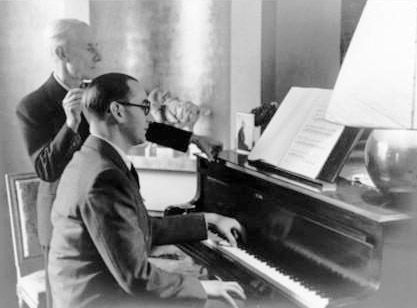 Jacques Février et Maurice Ravel, 1937, BNF