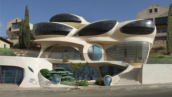 La "Pavie House", maison solaire futuriste et biomorphique, en Israël, par Ephraim-Henry Pavie - Wikicommons/E.-H. Pavie/Biomalon (photo)