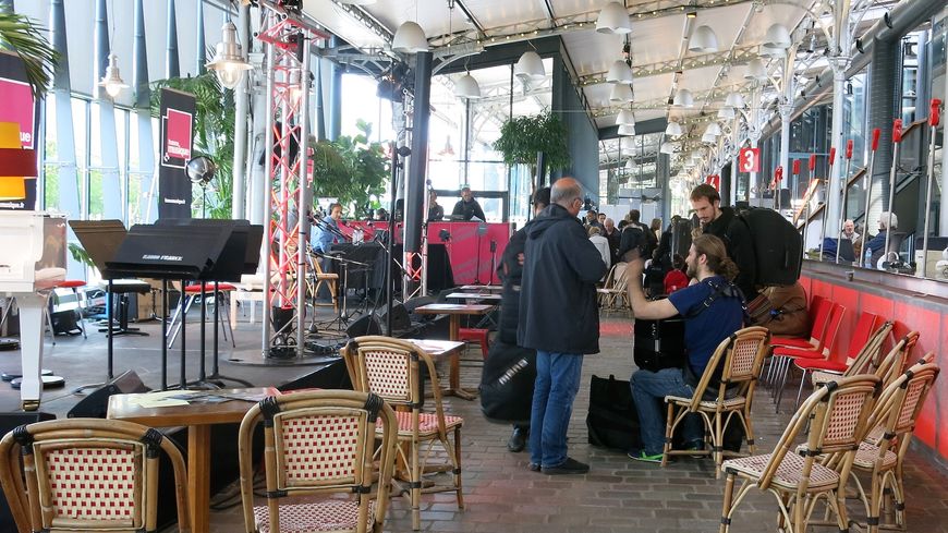 France Musique à Musicora, 29 avril 2017, ultime répétition... Christian Lahondès, ingénieur du son, et les étudiants du CNSM Charles Kieny & Noé Clerc (de g. à d.)
