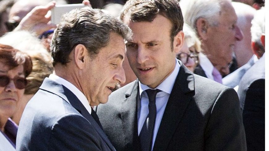 Emmanuel Macron avec Nicolas Sarkozy, lors de l'hommage à Michel Rocard.