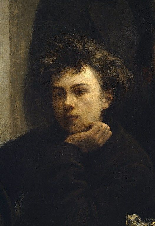 Un coin de table, detail. Portrait d'Arthur Rimbaud (1854 - 1891), poete francais. Peinture de Henri Fantin Latour (Fantin-Latour, 1836-1904), 1872. Musee d'Orsay