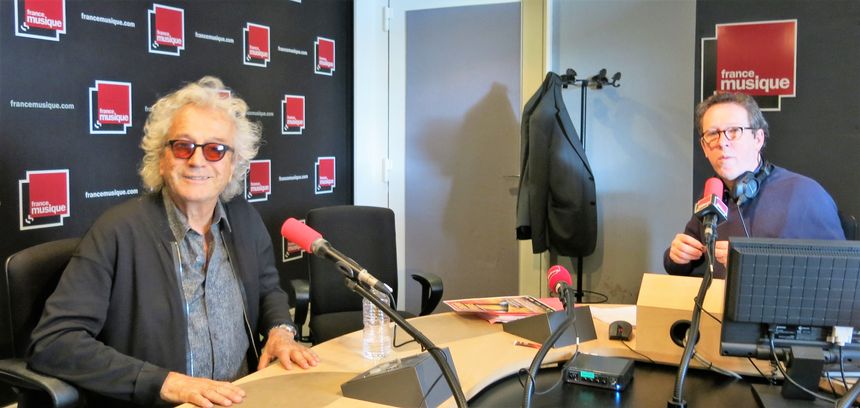 France Musique, studio 141, sur le vif ! ... Luc Plamondon & Benoït Duteurtre (de g. à d.)