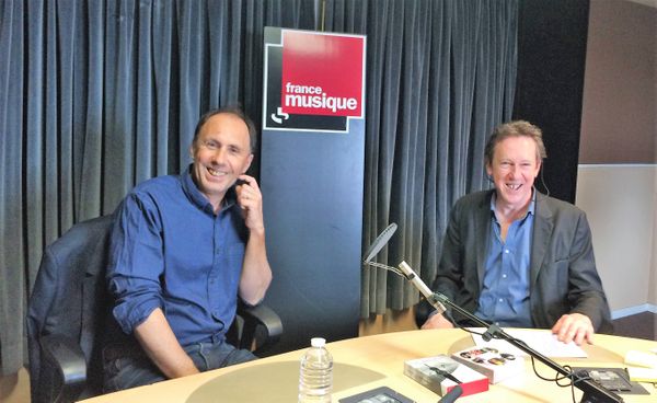 France Musique, studio 131, fin d'émission ! ... Hervé Bodeau, biographe de Maurice Baquet & le producteur Benoît Duteurtre (de g. à d.)