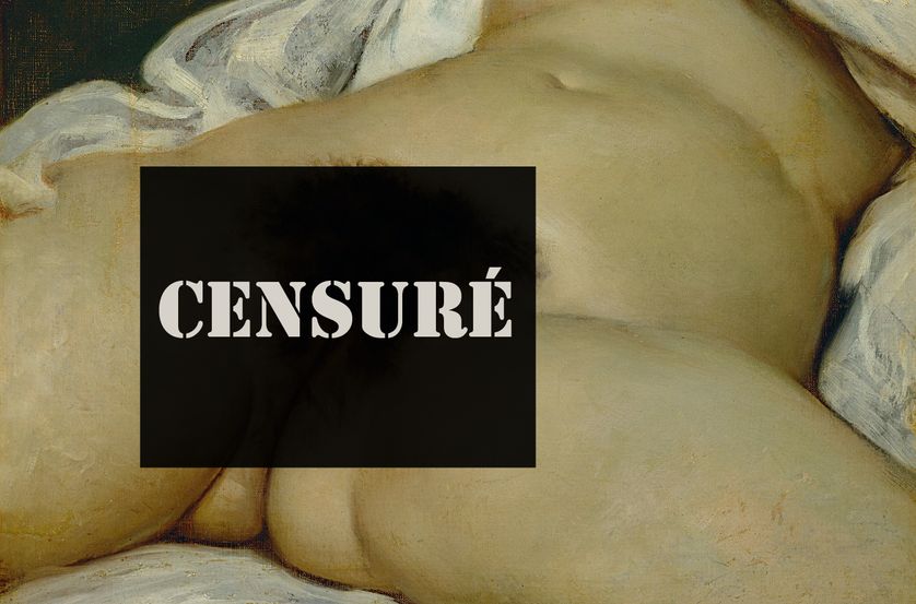 L'Origine du monde de Courbet, 1866. En 2011, un internaute parisien avait vu son compte supprimé par Facebook après avoir publié le tableau. Il avait porté plainte.