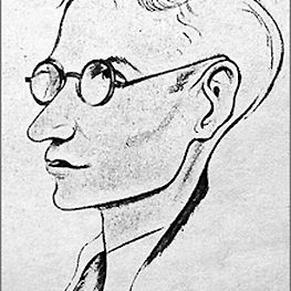 armand robin, Caricature publiée vers 1943 dans "La jeune poésie et ses harmoniques".