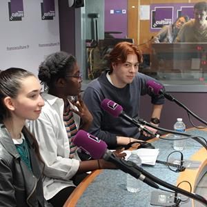 Les lycéens option cinéma du lycée Romain Rolland d'Ivry-sur-Seine au Studio 158 de France Culture pour l'émission Plan Large