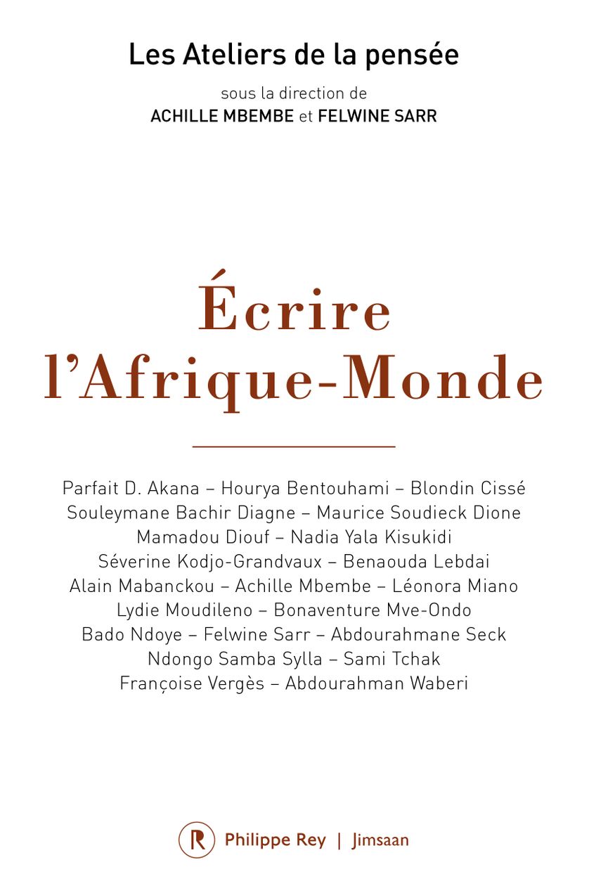 Écrire l’Afrique-Monde Ateliers de la Pensée | Dakar, Saint-Louis-du-Sénégal, 27-31 octobre 2016