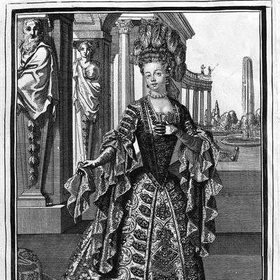 Mademoiselle Maupin (1670-1707), cantatrice francaise. Gravure du 18eme siècle