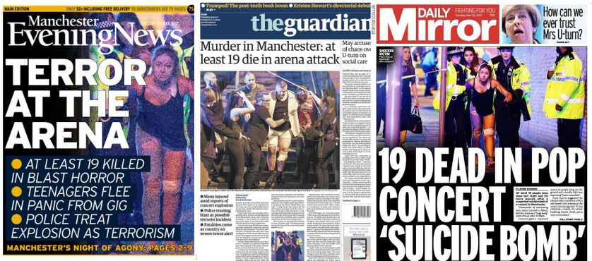 Explosion meurtrière à Manchester : les « unes » de la presse britannique