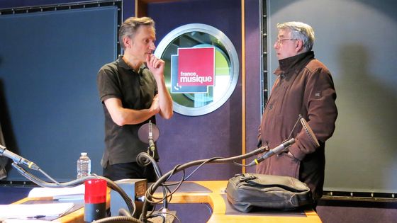 France Musique, studio 142... Philippe Venturini accueille Jacques Bonnaure, auteur de “Gabriel Fauré" (de g. à d.) ©Radio France - Annick Haumier-France Musique