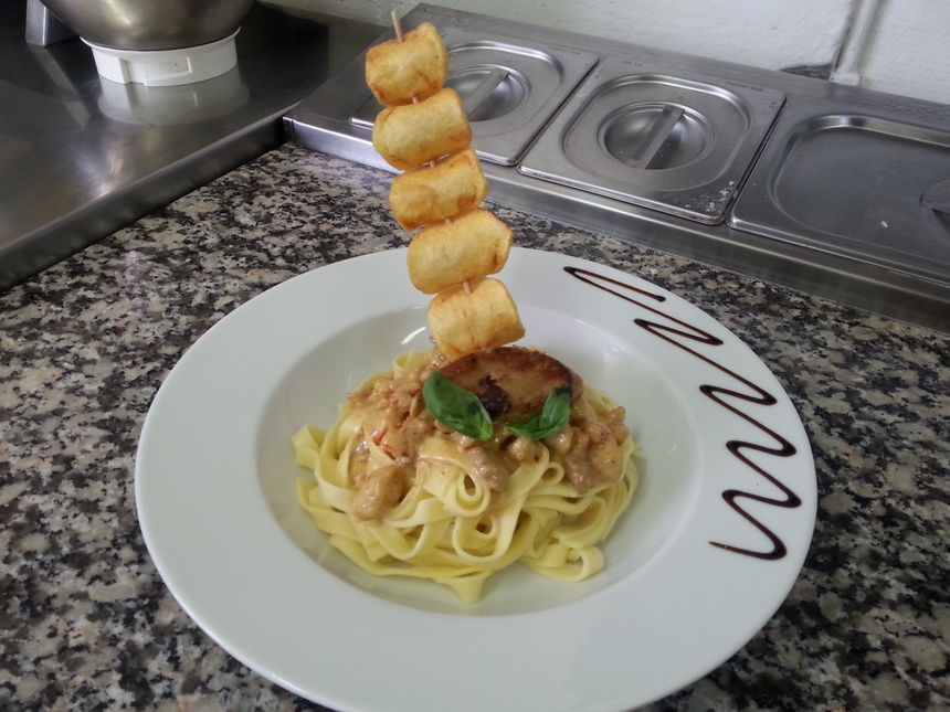 tagliatelle gambas foie gras
