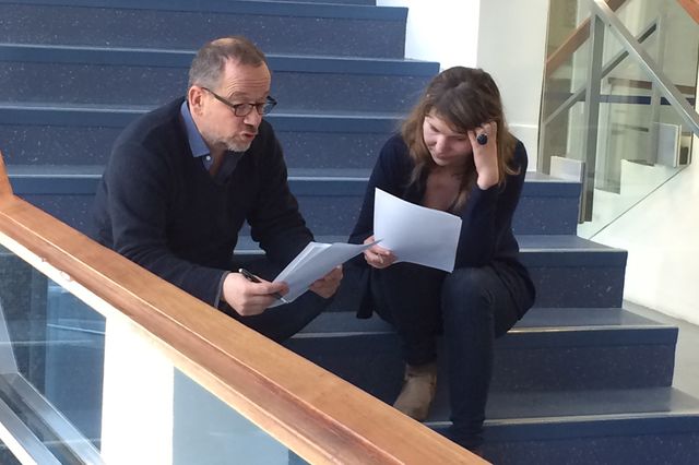Thomas Legrand, c'est l’escalier, ou Marion Le Lay l'a rejoint pour une relecture de son texte