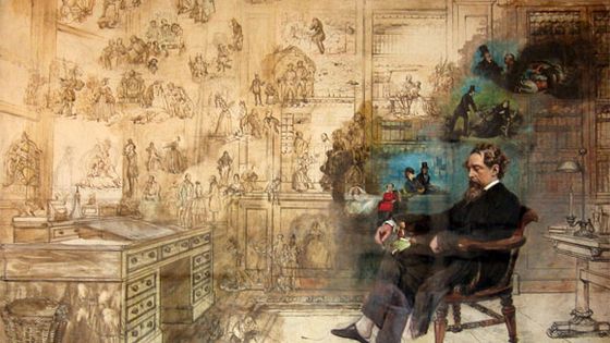 Le Rêve de Dickens (Dickens' Dream) tableau inachevé de Robert William Buss (1804-1875) - Musée Charles Dickens de Londres - Robert William Buss